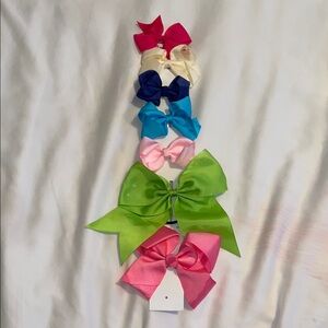 7 Colorful Kids Hair Bows Set